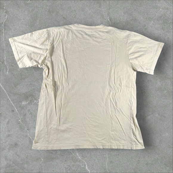 Vintage Leonardo Da Vinci Shirt Men Large Biege Short Sleeve Graphic Art 90s Y2K - Picture 7 of 7